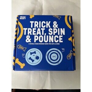 Wild & Woofy Trick & Treat Spin & Pounce Double Sided Wooden Game Cats & Dogs